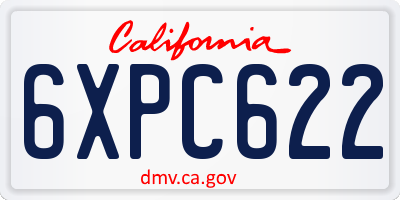 CA license plate 6XPC622