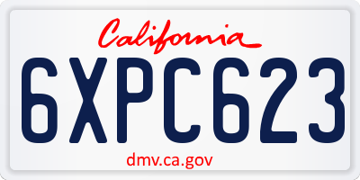 CA license plate 6XPC623