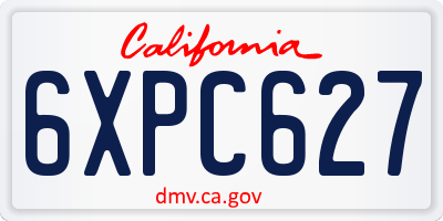 CA license plate 6XPC627