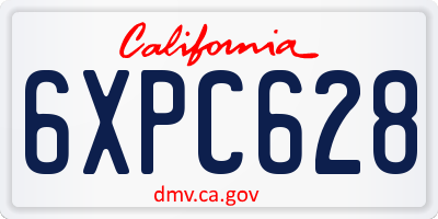 CA license plate 6XPC628