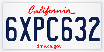 CA license plate 6XPC632