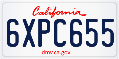 CA license plate 6XPC655