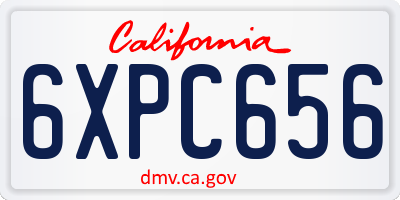 CA license plate 6XPC656