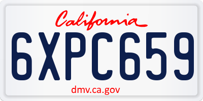 CA license plate 6XPC659