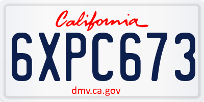 CA license plate 6XPC673