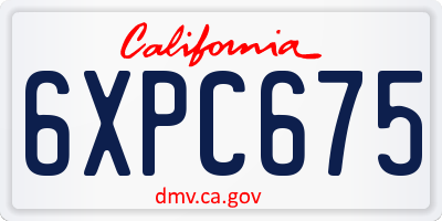 CA license plate 6XPC675