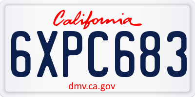 CA license plate 6XPC683