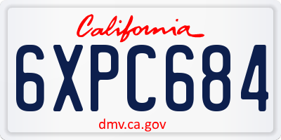 CA license plate 6XPC684