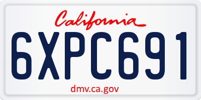 CA license plate 6XPC691