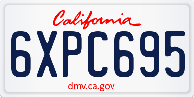 CA license plate 6XPC695