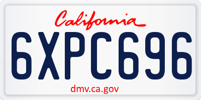 CA license plate 6XPC696