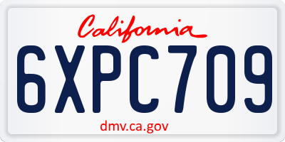 CA license plate 6XPC709