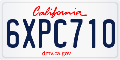 CA license plate 6XPC710