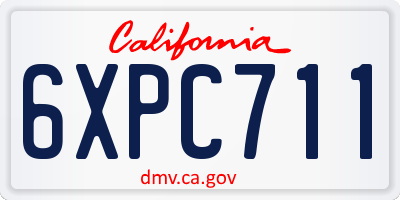 CA license plate 6XPC711