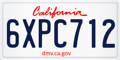 CA license plate 6XPC712
