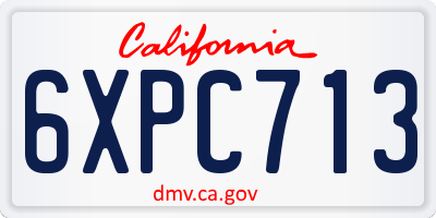 CA license plate 6XPC713