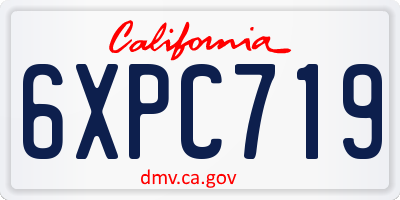 CA license plate 6XPC719