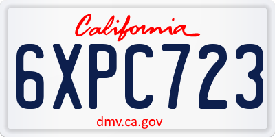 CA license plate 6XPC723