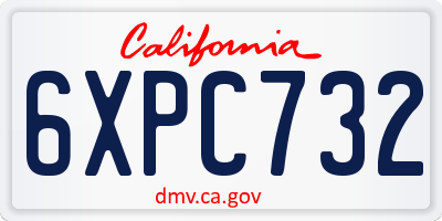 CA license plate 6XPC732