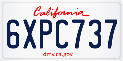 CA license plate 6XPC737