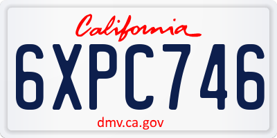 CA license plate 6XPC746