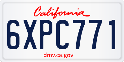 CA license plate 6XPC771