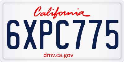 CA license plate 6XPC775