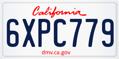 CA license plate 6XPC779
