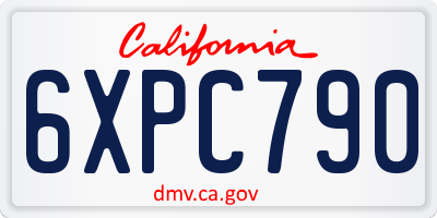 CA license plate 6XPC790
