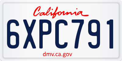 CA license plate 6XPC791