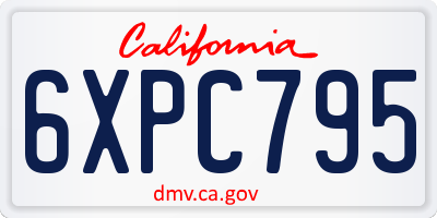 CA license plate 6XPC795