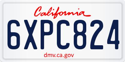 CA license plate 6XPC824