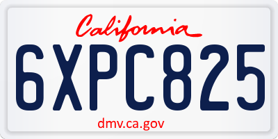 CA license plate 6XPC825