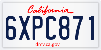 CA license plate 6XPC871