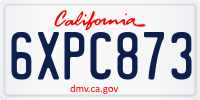 CA license plate 6XPC873