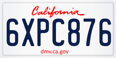 CA license plate 6XPC876