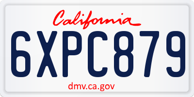 CA license plate 6XPC879