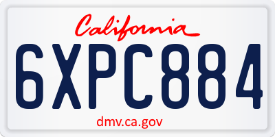 CA license plate 6XPC884