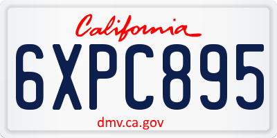 CA license plate 6XPC895