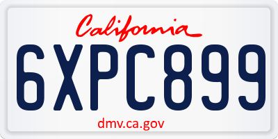 CA license plate 6XPC899