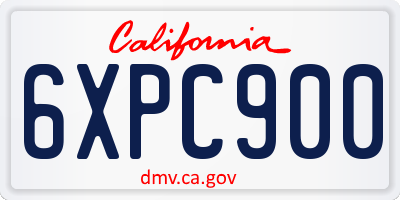 CA license plate 6XPC900