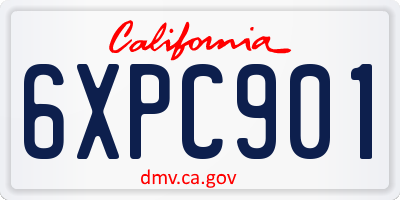 CA license plate 6XPC901