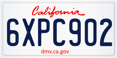 CA license plate 6XPC902