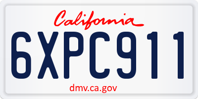 CA license plate 6XPC911