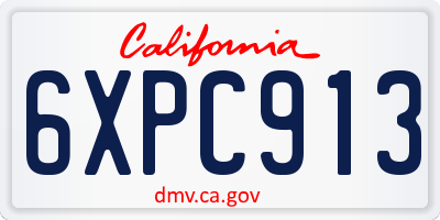 CA license plate 6XPC913