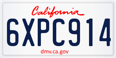 CA license plate 6XPC914