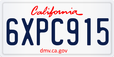 CA license plate 6XPC915