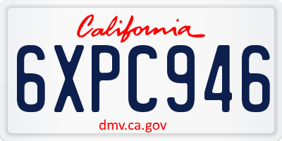 CA license plate 6XPC946