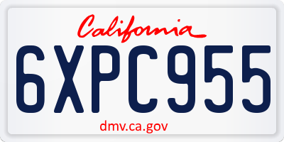 CA license plate 6XPC955