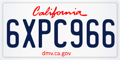 CA license plate 6XPC966